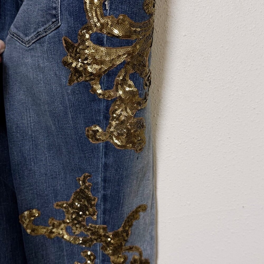 Chico's Platinum Jegging, sequin embellished, size: 0, small, great condition - Picture 8 of 10
